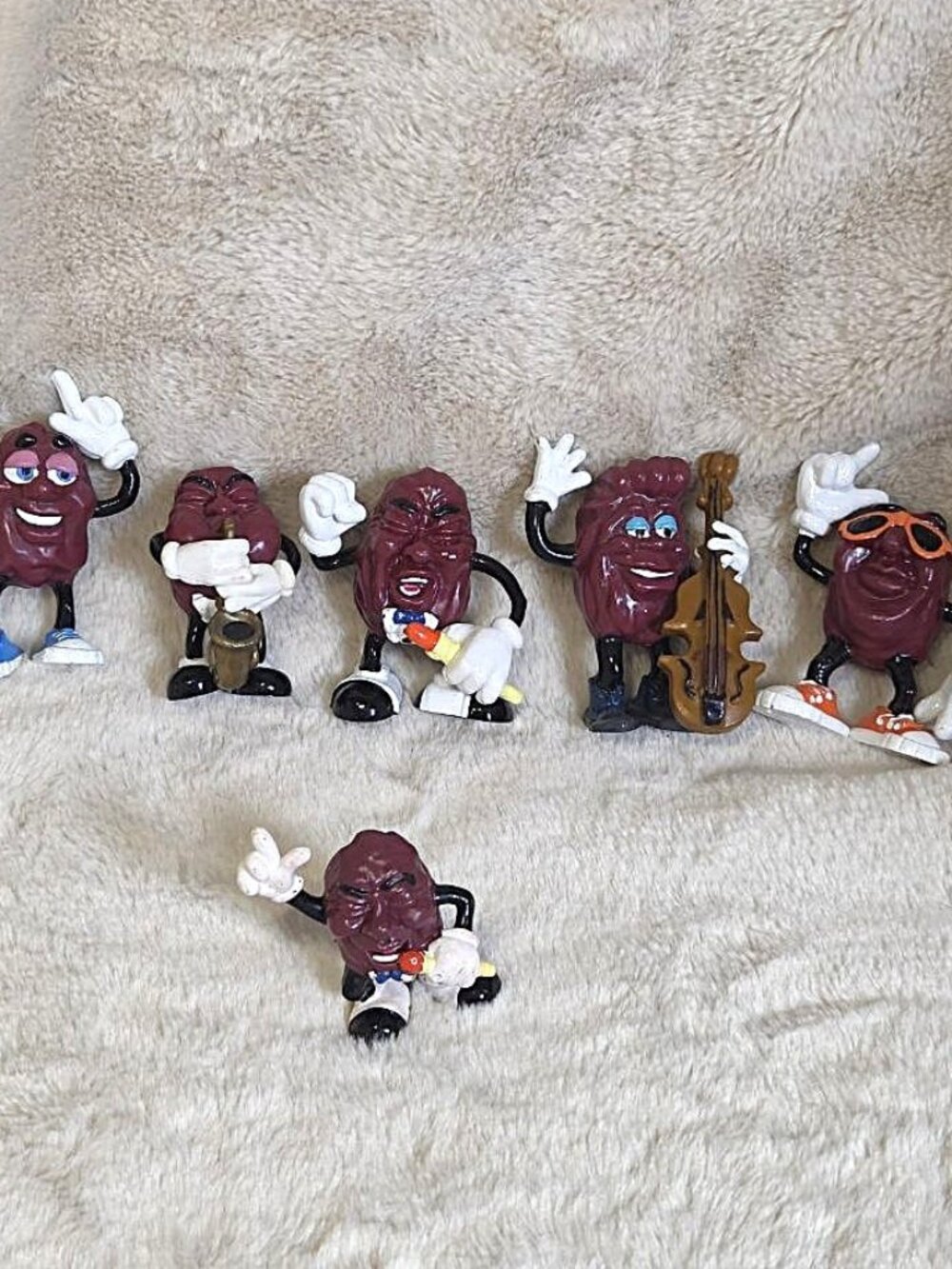 Vintage Applause 1988 California Raisins 6 Collectible Action Figure Toys #C10
